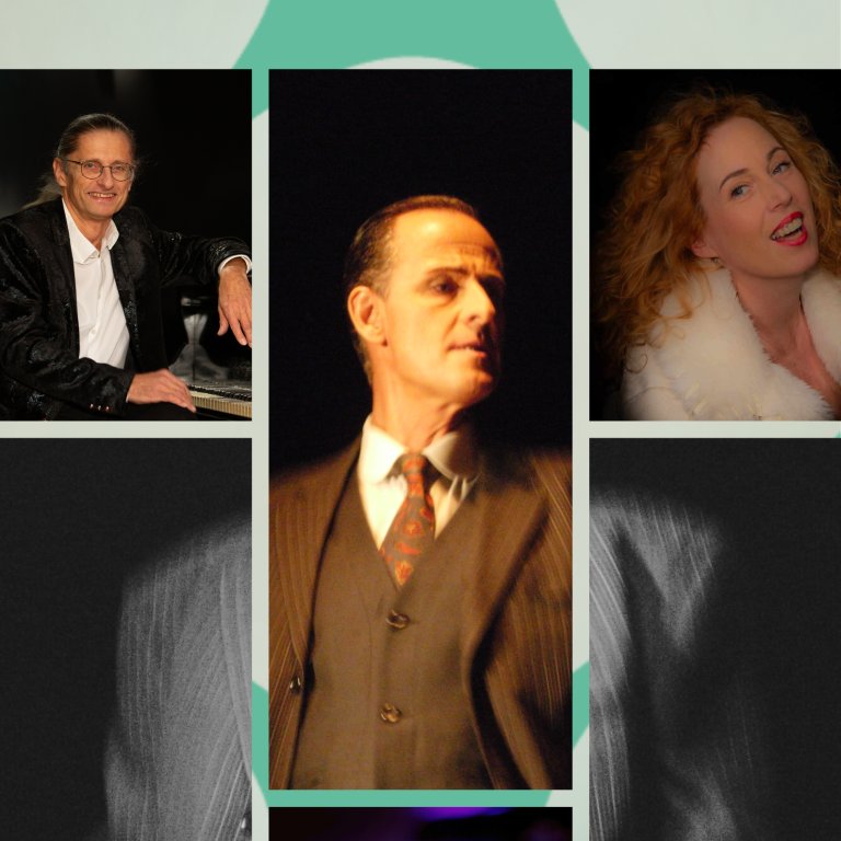 Cremefarben und lila Collage Foto Jazz Poster